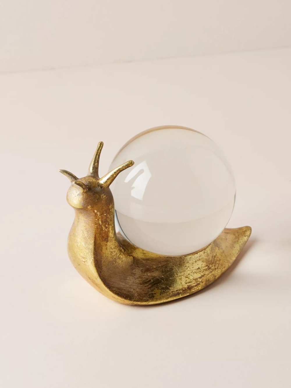 ISO-- Anthropologie Gold Decorative Snail with Glass Orb